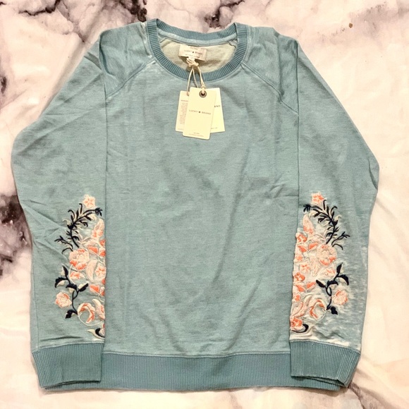 Lucky Brand Tops - 🆕Lucky Brand Embroidered Sweatshirt Long Sleeves